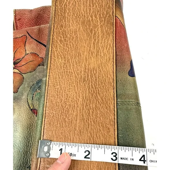 Anna By Anuschka Handbag Hand Painted Toucan Bird Floral Berries Boho - Picture 16 of 16